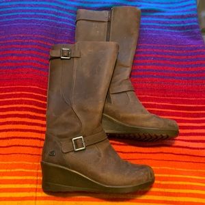 Keen Of Scots Womens Sz 8 Leather Wedge Heel Boots